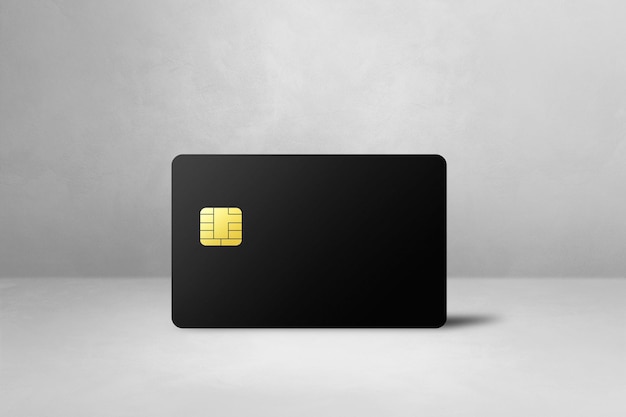 Cartao De Credito Preto Sobre Um Fundo Branco De Concreto 118047 18307