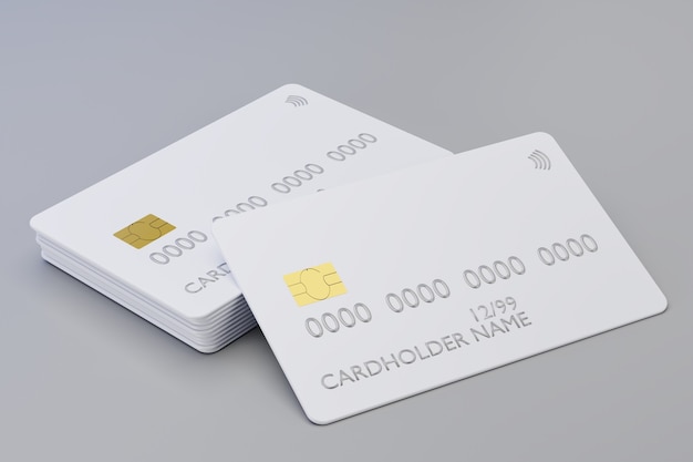 D Render De Cartao De Credito Realista Em Fundo Cinza 77190 7335