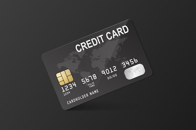 Vetor 3d Cartao De Credito Preto Realista Em Fundos Pretos Modelo De Design De Cartao De Credito Ou Debito Plastico Conceito De Pagamento De Cartao De Credito Vista Frontal 153563 6973