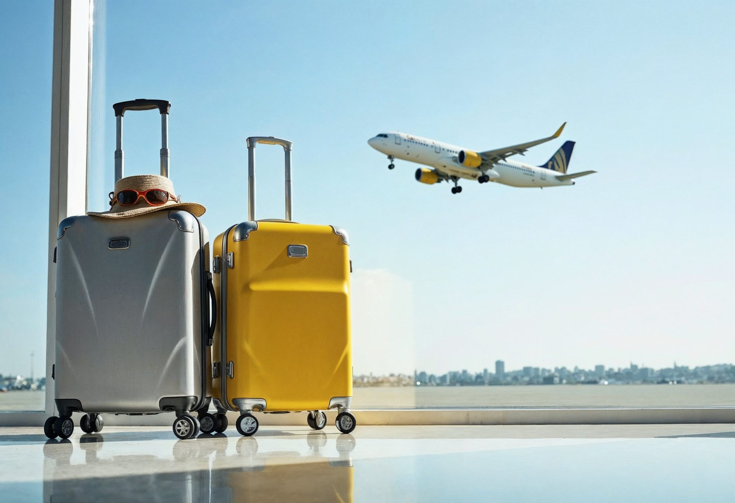Travel Suitcases Airport Scaled