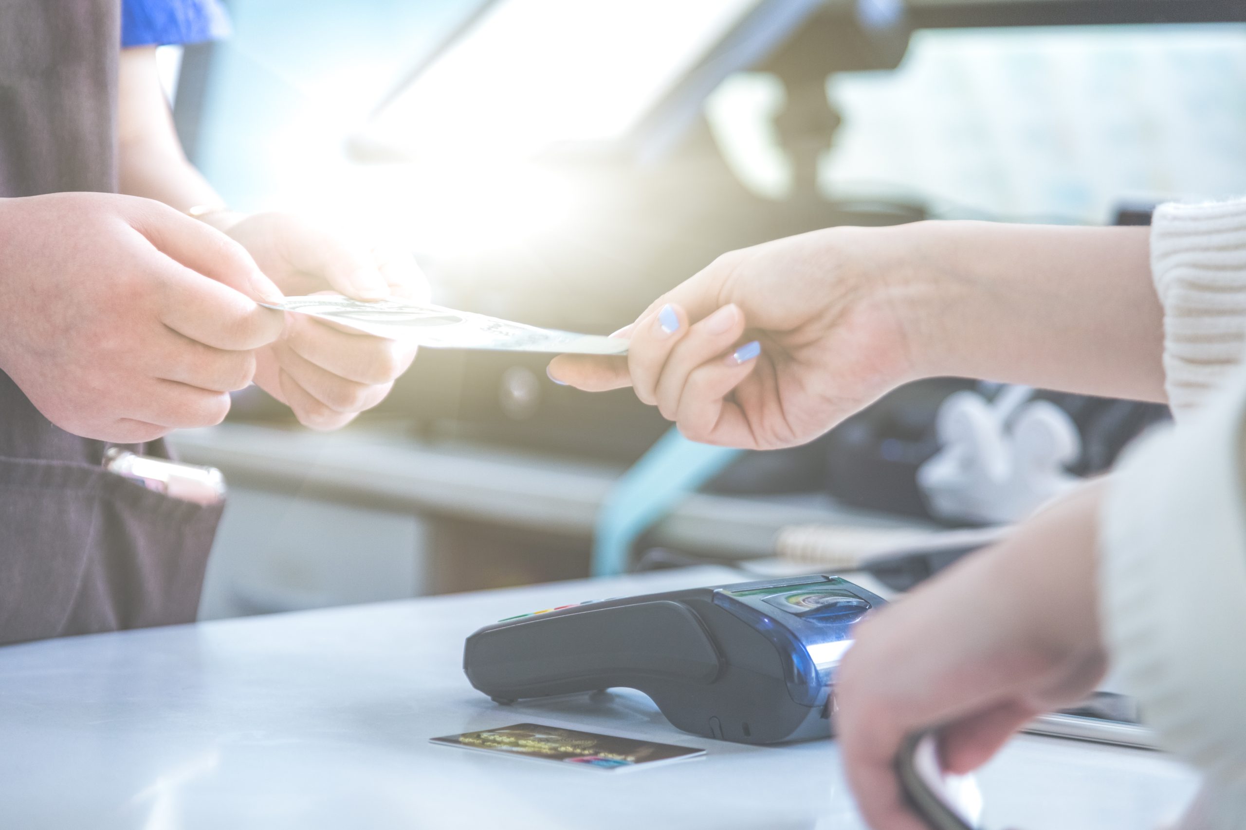 Pos Credit Card Settlement Instead Cash Settlement Shopping Scaled